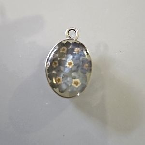 Silver 925 and resin flower charm